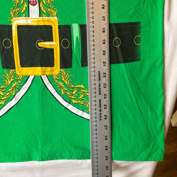 Dec.25th Men Short Sleeve Crewneck T-shirt Size XL, Green, Aldult Elf - Picture 4 of 7